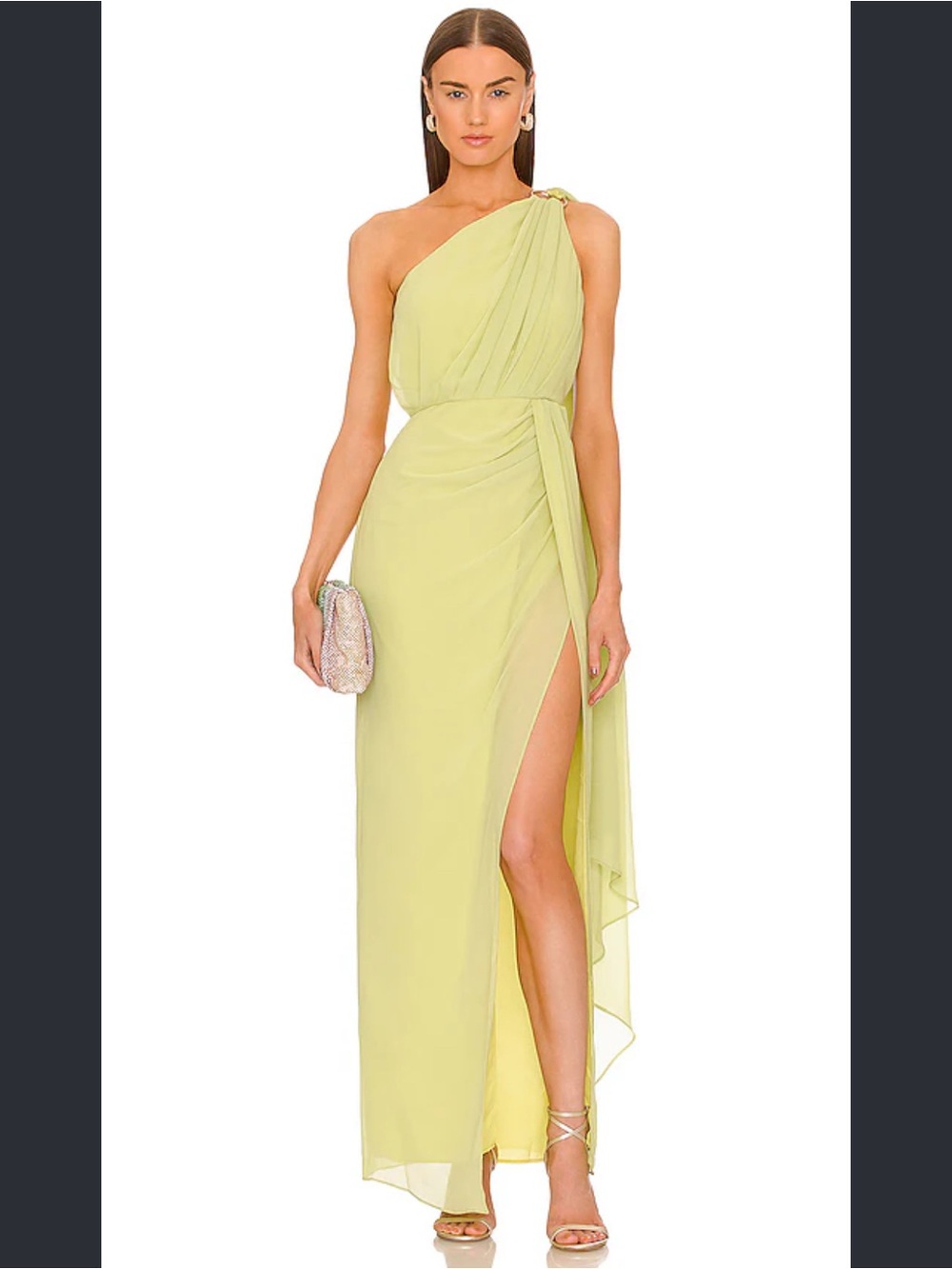 Michael Costello x REVOLVE Robert Gown in citron green